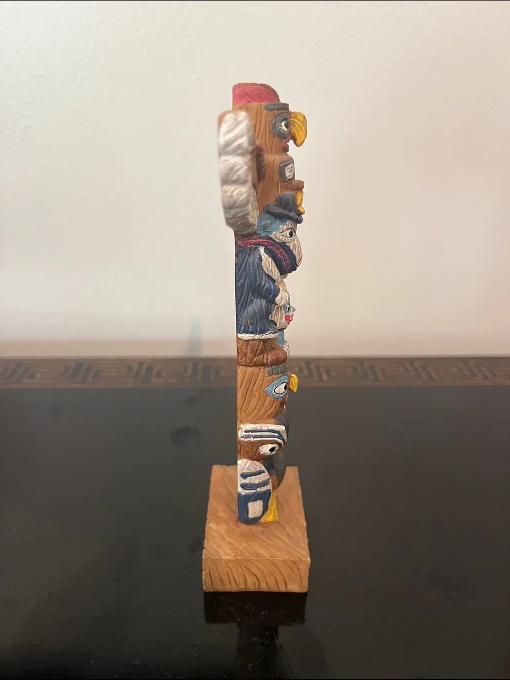 Alaska Souvenir Totem Pole Multicolor Carved Resin Home Accent, 6” high